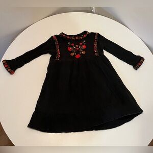 DÔEN Yearling Black Embroidered Kids Dress